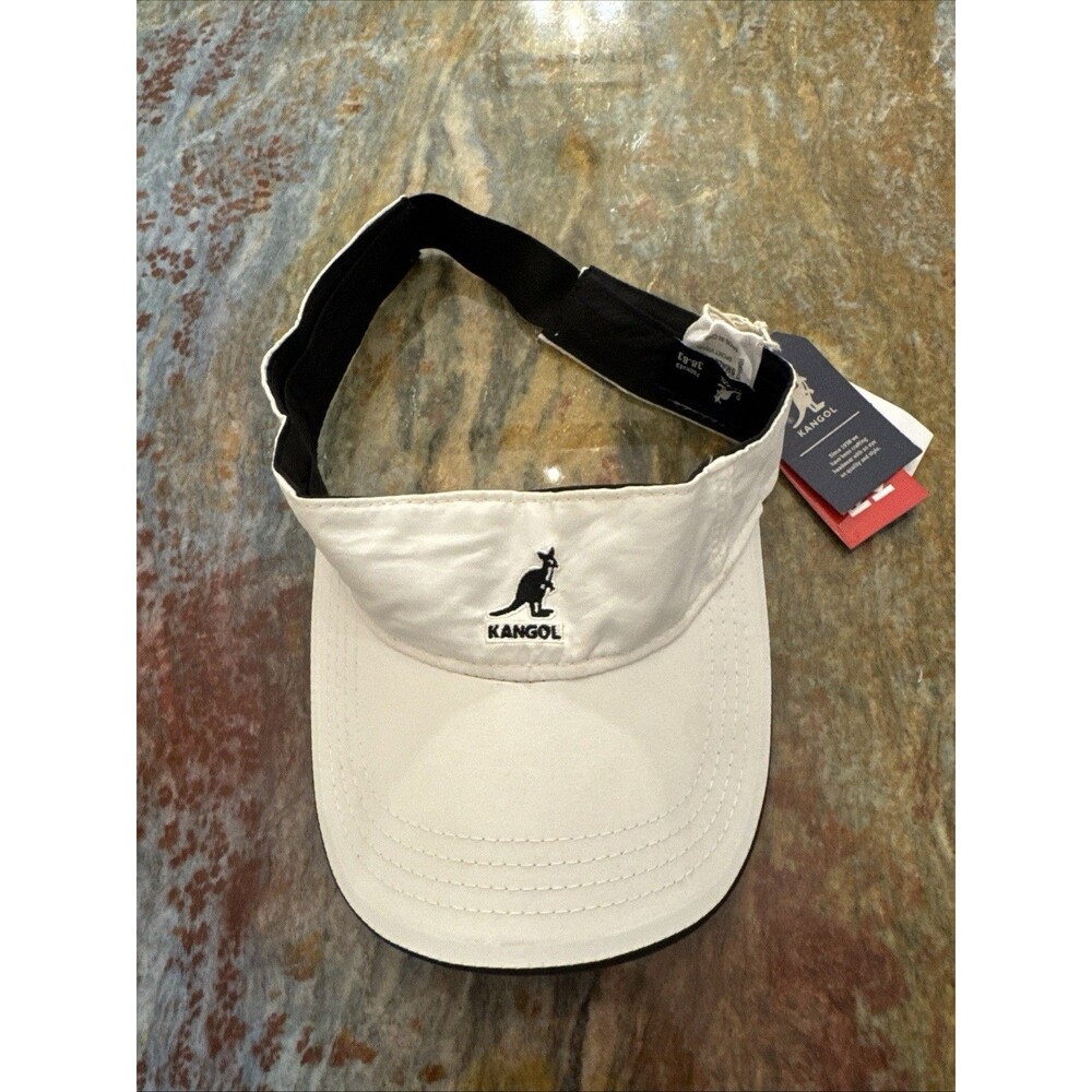 Kangol Sport Visor K4094SP White S/M NWT Adjustable Sun Hat Kangaroo Logo